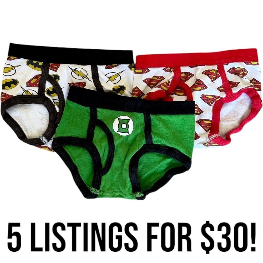 Justice League 2T/3T boys superhero undies, 3 pairs